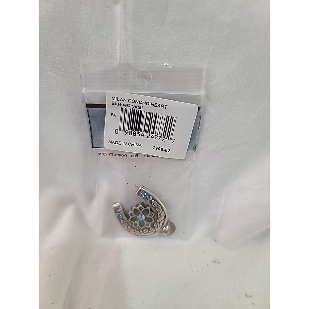 Tandy Leather Milan Concho Heart Blue W/crystals Rare NOS